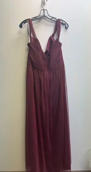 David's Bridal Burgundy Maxi Dresses thumbnail 3