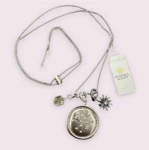 NWT Kendra Scott Sagittarius Charm Rhodium Charm Necklace thumbnail 1