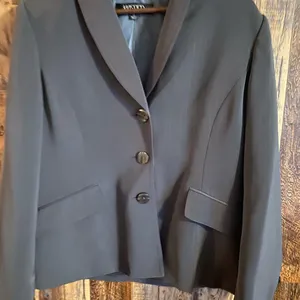 Womens Kasper Gray 3 Buttons Blazer Suit Jacket 14 thumbnail 3