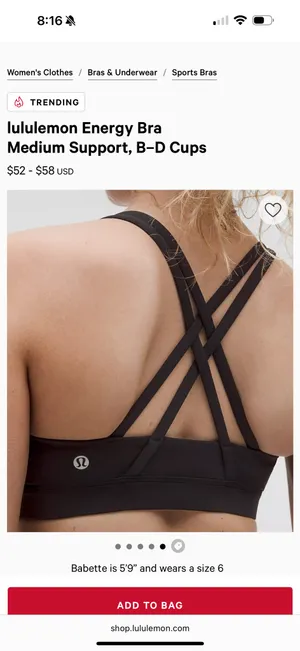 Energy Sports Bra Lululemon 4 highlighter yellow thumbnail 4