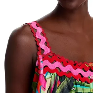 NWT FARM RIO Jardin De Reve Sleeveless Floral Tropical Blouse Tank Top Pink S thumbnail 4