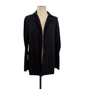 Athleta Eastbound Blazer Black Open Front Stretch Knit Jacket Size‎ 4 thumbnail 3