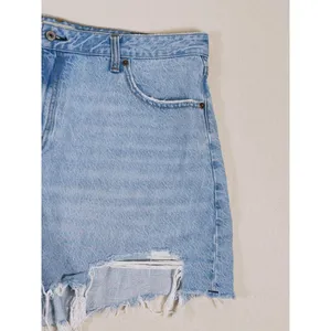Abercrombie & Fitch Curve Love The Loose Short High Rise Size 33 Blue Distressed thumbnail 6