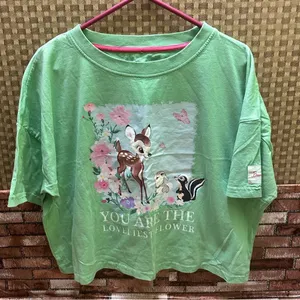 Womens Disney Green Bambi T-Shirt size M thumbnail 1