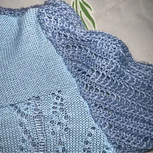 Light Blue One-Shoulder Crochet Maxi Dress thumbnail 6