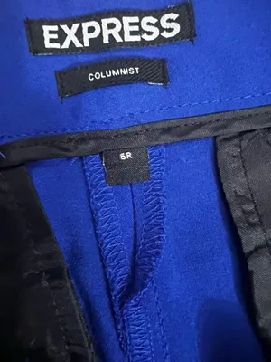 Express Columnist Cobalt Blue Ankle Dress Trousers Size 6R Pants Flat Front thumbnail 10