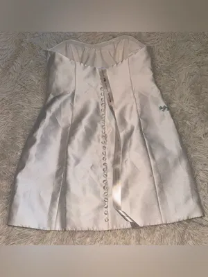 NEW Dessy Collection 3D Floral Embellished Sleeveless White Minidress Sz 4 thumbnail 5