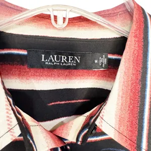 Lauren Ralph Lauren Striped Blanket Top Sz M thumbnail 3