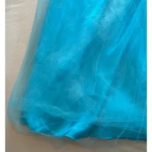 Aqua Blue Rhinestone Embellished Tulle Prom Gown Corset Back Sweetheart Dress thumbnail 9