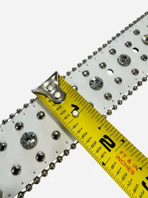White Rhinestone Belt Studded Western Silver Buckle Cross Detail thumbnail 11
