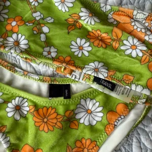 Triangl Floral Green and Orange Bikini Set, Size Small thumbnail 3