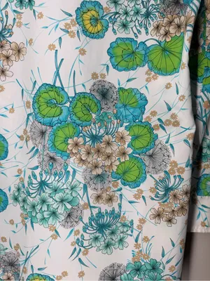 Vintage 70s Alex Colman Floral Mod Tunic Blouse Psychedelic‎ Button Front Top thumbnail 11