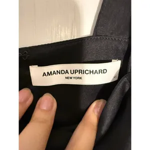 Amanda Uprichard Amelyn 100% Silk Flounce Hem Black Cocktail Dress thumbnail 4