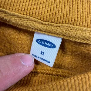old Navy Womens XL Chill Vibes Mustard Yellow Raglan Fleece thumbnail 6