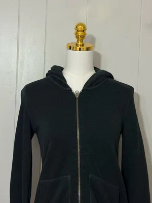 ATM Anthony Thomas Melillo French Terry Zip Front Hoodie Charcoal Heather S thumbnail 3