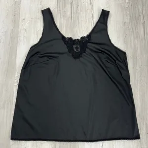 Patricia Lingerie Black Camisole Lace Trim Slip Top 38 90s Minimalist Chic Goth thumbnail 1