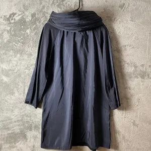 Overland Donatella Reversible Water Repellant Raincoat XS Navy Pleated Hood‎ thumbnail 3
