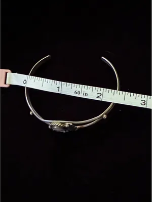 Vintage Sterling Silver Mother of Pearl Split-Shank Cuff Bracelet thumbnail 6