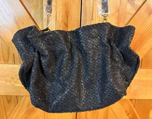 Anthropologie black textured purse nwt (4756)￼ thumbnail 1