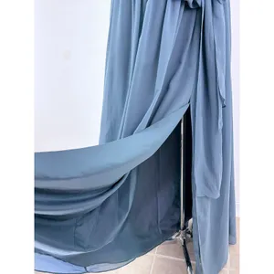 Revelry Maxi Dress Blue Chiffon Flutter Sleeve Wrap Gown Size 10 thumbnail 7