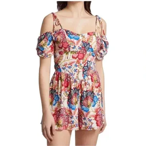 MISA Los Angeles Ruchika Floral Puff Sleeve Romper Size M NWT thumbnail 4