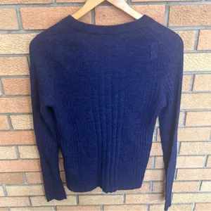 Madewell Women's Lightweight Alpaca Madison Henley Pullover Bright Cobalt Size M thumbnail 6