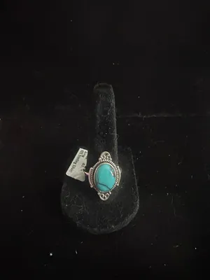 925 Sterling Silver Mexican Turquoise Ring size 9 Blue thumbnail 4