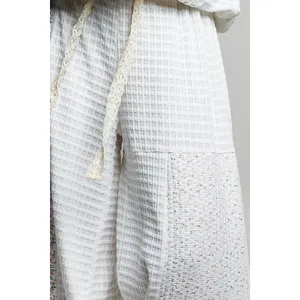 POL Patchwork Mixed‎ Knit Wide Leg Pants - Large thumbnail 7