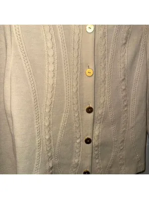 Women's Cream and White Jacket Size M thumbnail 2