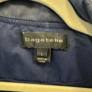 Bagatelle Navy Blue Leather Trim Double Breasted Jacket Style Women's Large‎ thumbnail 6
