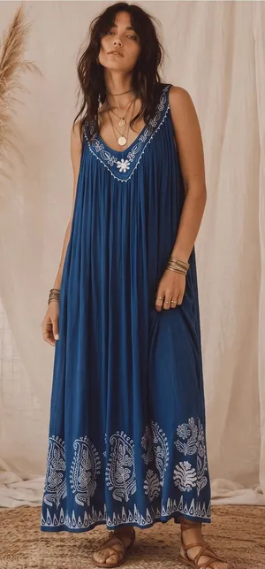 VINTAGE INGEAR Embroidered Maxi Dress thumbnail 1