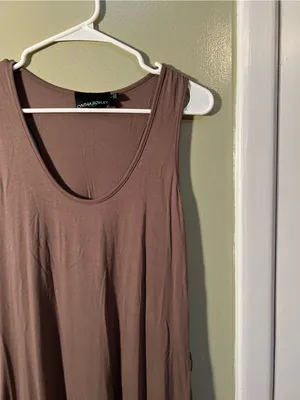 Cynthia Rowley Women’s Size Large Sleeveless Scoop Neck Maxi Dress Light Brown thumbnail 4