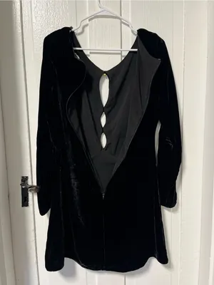 For Love & Lemons Beatrix Velvet Embellished cut out black Dress size Medium thumbnail 9