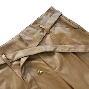 LUCY PARIS womens faux leather pleated‎ casual pants thumbnail 5