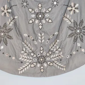 Free People Gray Velvet Embellished Snowflake Mini Skirt Size 8 thumbnail 6