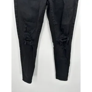 American Eagle AEO‎ Black Denim Distressed Jeggings Women's Size 8 Regular 8R thumbnail 3
