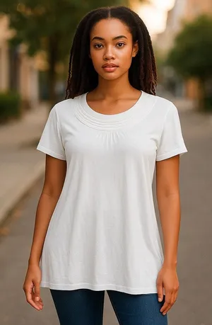 Gap Womens Top Size Small Ruffled Neck‎ White Knit Rayon NEW thumbnail 1