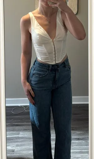 Glassons white satin corset top thumbnail 1