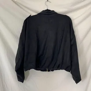 NWT Kissonic Faux Suede Bomber Jacket Oversized Long Sleeve Cropped Coat S thumbnail 7