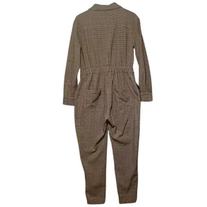 WEWOREWHAT Houndstooth Jumpsuit Women's M/M Long Sleeve Zip Front‎ Pockets thumbnail 6