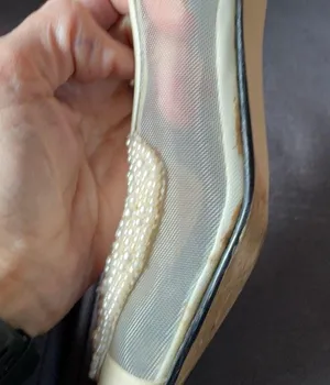 J. RENÉE Faux Pearl & Net Cream Color Heels 5.5 thumbnail 11