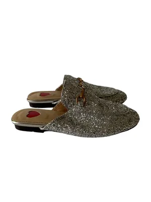 ARQA Womens Silver Glitter Loafer Mules Size 36/6 thumbnail 5