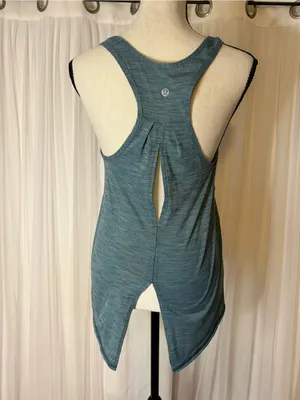 lululemon athletica Heathered Teal Scoop Neck Tank thumbnail 2