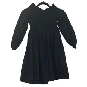 Zara Basic Black Mini Dress Sz S Smocked‎ Off-the-Shoulder Cotton Ruffle Goth thumbnail 9