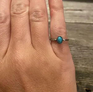 Charming Charlie ‼️Silver Ring with Teal Stone ~ Size 5‼️ thumbnail 3
