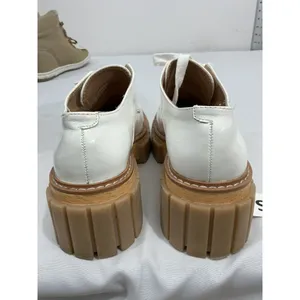 Womans Madden Girl Phoennix Size 6m White Lace Up Platform Chunky Heel Shoes thumbnail 5
