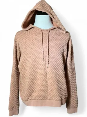 BKE Women's Granola Girl Quilted Textured Hoodie Pullover Sweatshirt‎ Size L thumbnail 1