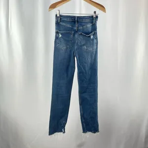 Free People We the Free Raw Hem Distressed Jeans‎ in Blue Size 25 thumbnail 4