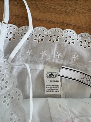 Frankie’s Bikinis White Cotton Eyelet-Trim Camisole & Pants thumbnail 5