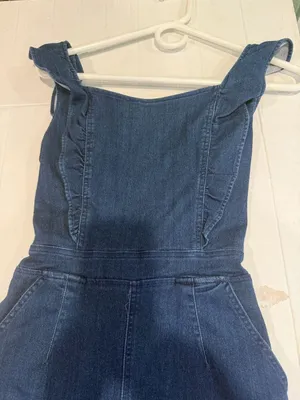 Denim Blvd Los Angeles Ruffle Strappy Denim Romper thumbnail 4